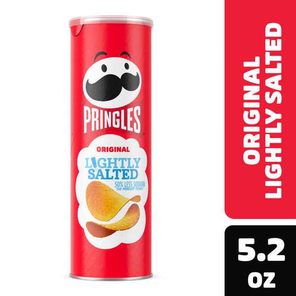 Pringles Lightly Salted Original Potato Crisps Chips, Lunch Snacks, 5.2 oz DestGlow