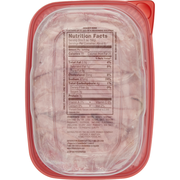 Hillshire Farm Ultra Thin Sliced Honey Ham Sandwich Meat, 22 oz