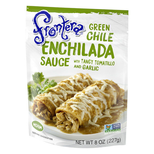 Frontera Green Chile Medium Enchilada Sauce with Tangy Tomatillo and Garlic, 8 oz