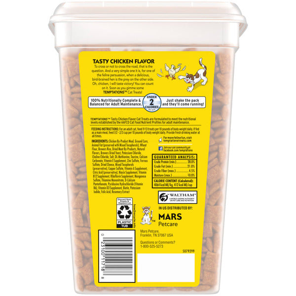 TEMPTATIONS Classic Crunchy and Soft Cat Treats Tasty Chicken Flavor