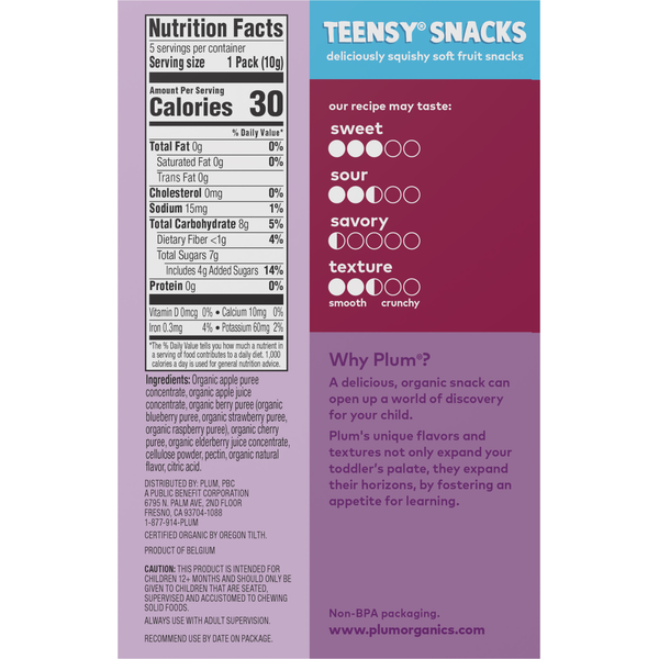 Plum Organics® Teensy Snacks® Berry Tots Snacks