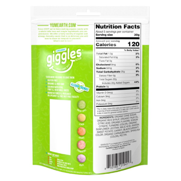 YumEarth Organic Giggles, Sour Chewy Candy