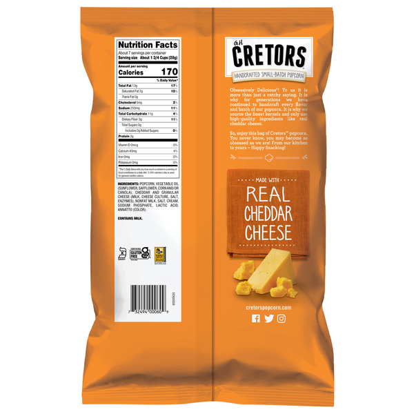 GH Cretors Flavored Popped Corn, Cheddar Cheese