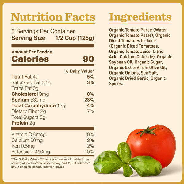 Bertolli Organic Tomato & Basil Sauce