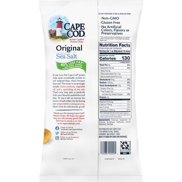 Cape Cod Less Fat Original Chips