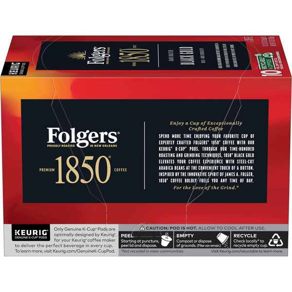 Folgers 1850 Black Gold, Dark Roast Coffee, Keurig K-Cup Pods