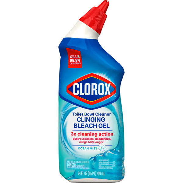 Clorox Toilet Bowl Cleaner, Clinging Bleach Gel, Ocean Mist