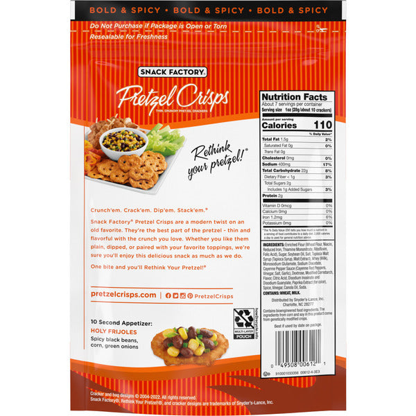 Snack Factory Buffalo Wing Pretzel Crisps