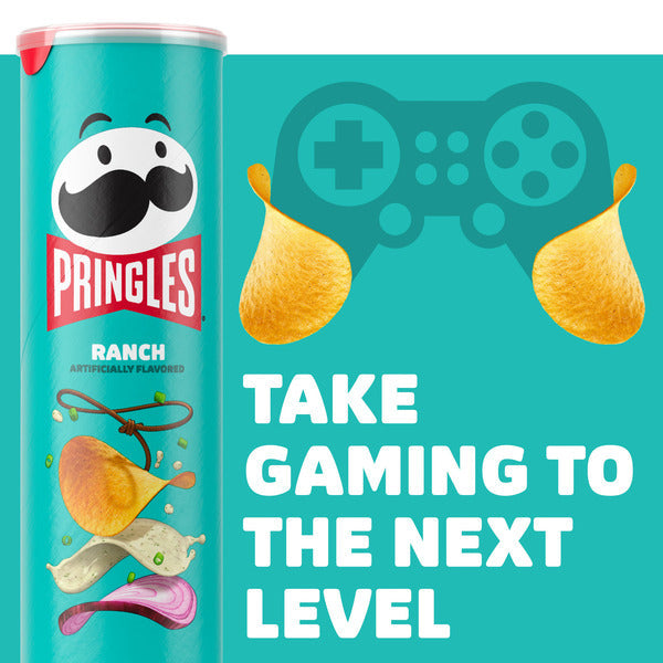 Pringles Ranch Potato Crisps Chips, Lunch Snacks, 5.5 oz