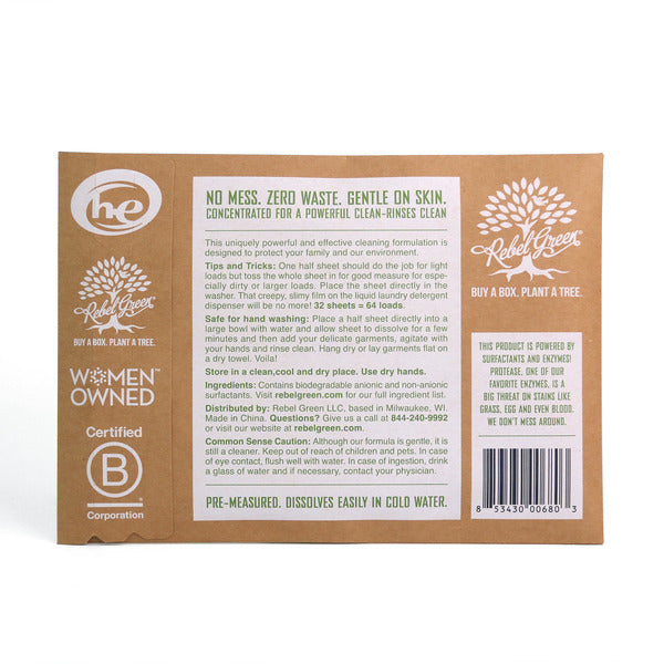 Rebel Green Laundry Detergent Sheets