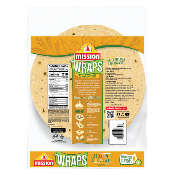 Mission Wraps Jalapeño Cheddar Tortillas