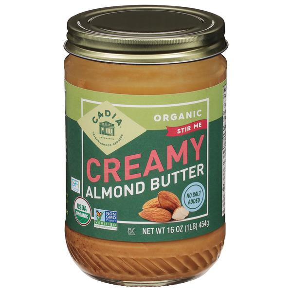 CADIA Almond Butter, Organic, Creamy
