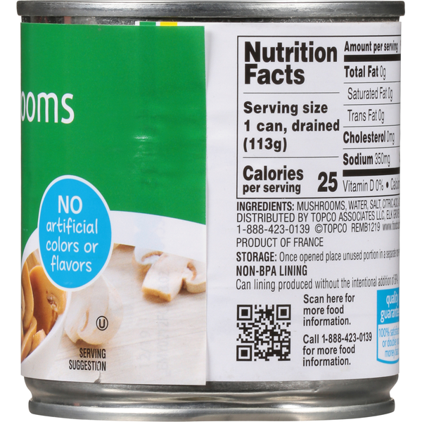 Food Club Mushrooms, Sliced