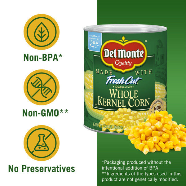 Del Monte FRESH CUT Golden Sweet Whole Kernel Corn, Canned Vegetables