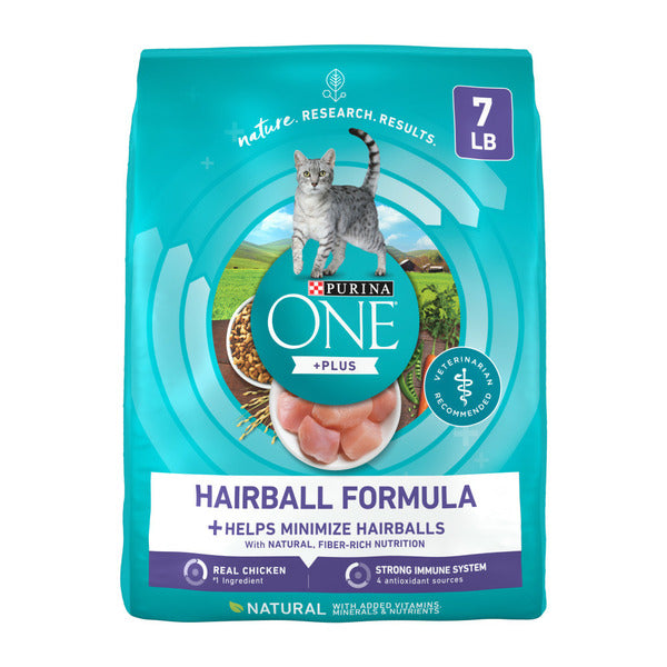 Purina ONE Natural Cat Food for Hairball Control, +PLUS Hairball Formula DestGlow