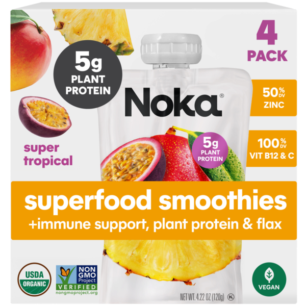 NOKA Superfood Smoothies, Super Tropical 4pack