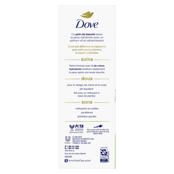 Dove Beauty Bar Soap Cool Moisture Cucumber & Green Tea Scent