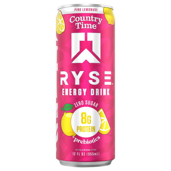 RYSE Zero Sugar Country Time Pink Lemonade Energy Drink