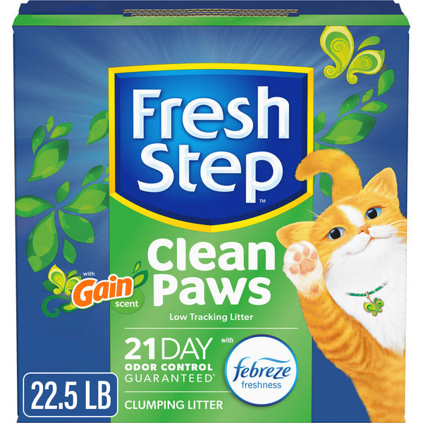 Fresh Step Clean Paws Clumping Low-Tracking Cat Litter, Gain Scent
