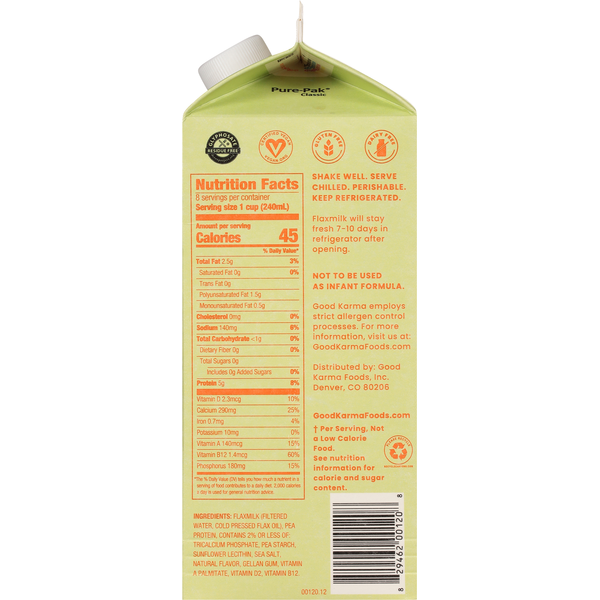 Good Karma Unsweetened Flax Milk +Protein