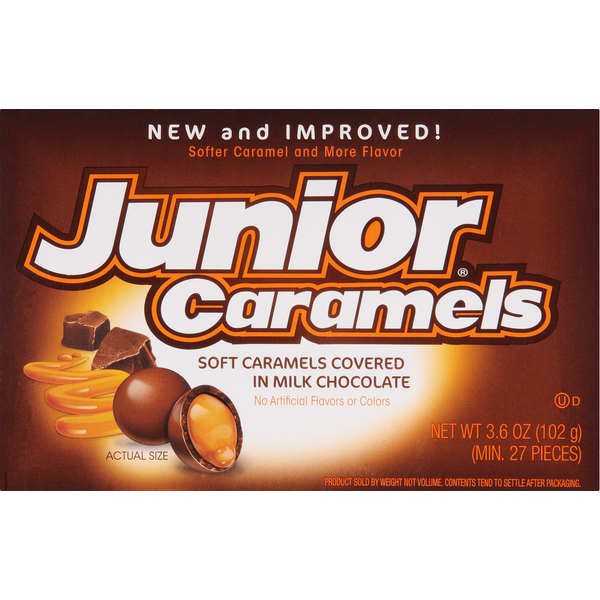 Junior Caramels Soft Caramels Covered in Milk Chocolate