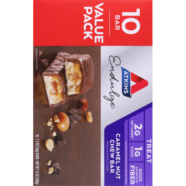 Atkins Bar, Caramel Nut Chew, Value Pack