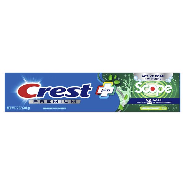 Crest Premium Plus Scope Outlast Toothpaste, Long Lasting Mint Flavor