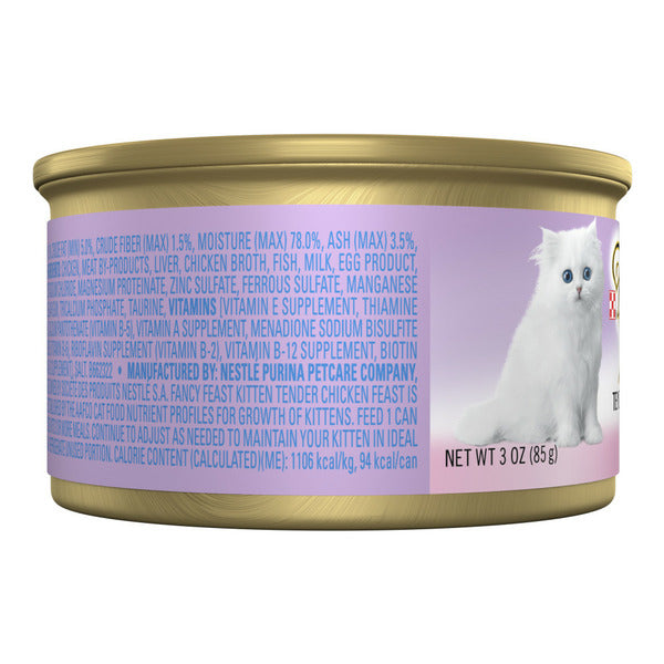 Purina Fancy Feast Grain Free Pate Wet Kitten Food, Tender Chicken Feast