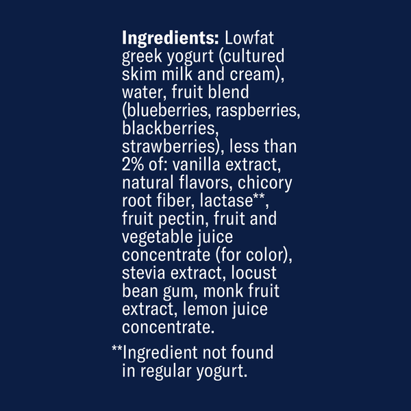 Chobani Zero Added Sugar Mixed Berry Vanilla Yogurt Protein Drink