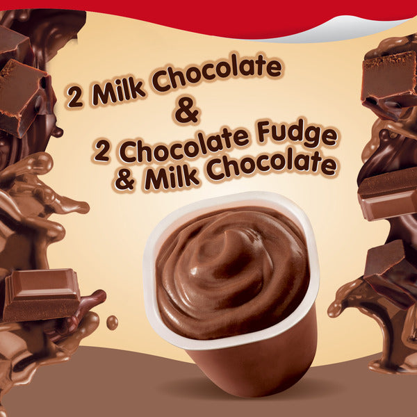 Snack Pack Milk Chocolate and Chocolate Fudge/Milk Chocolate Pudding