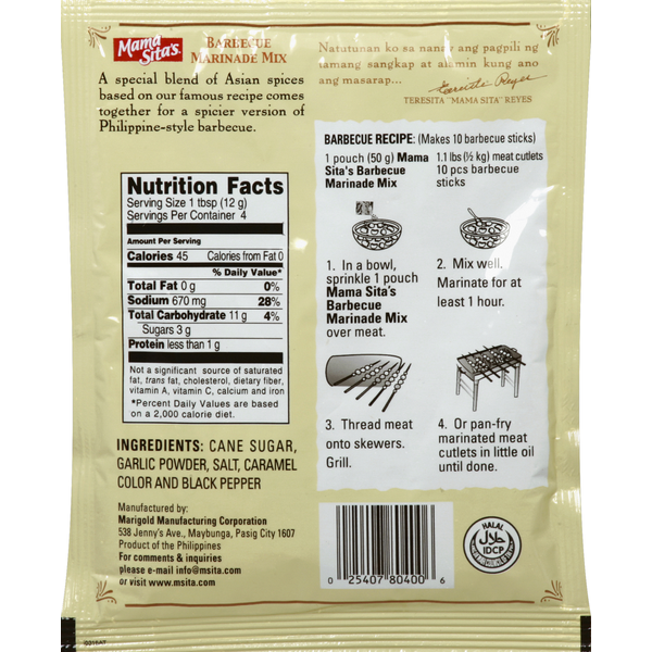 Mama Sita Barbecue Marinade Mix