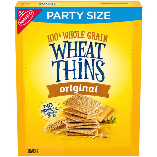 WHEAT THINS Original Snacks, Whole Grain Wheat Crackers, Snack Crackers, Party Size 20 oz
