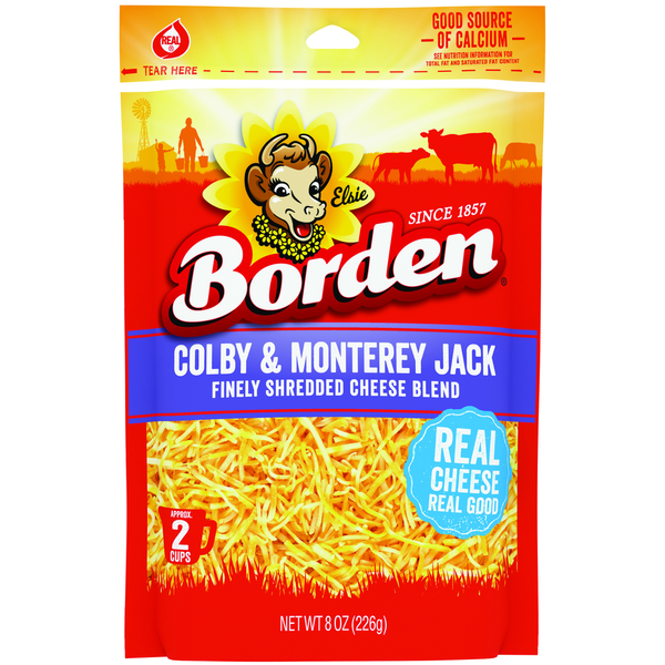 Borden Finely Shredded Cheese, Colby & Monterey Jack