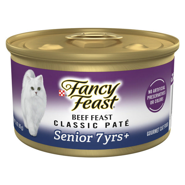 Purina Fancy Feast High Protein Senior Pate Wet Cat Food, Beef Feast Senior 7+
