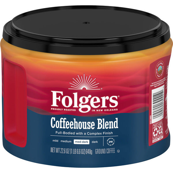 Folgers Coffeehouse Blend Ground Coffee, Medium-Dark Roast