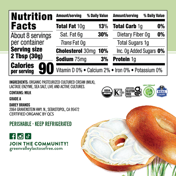 Green Valley Lactose Free Organic Cream Cheese