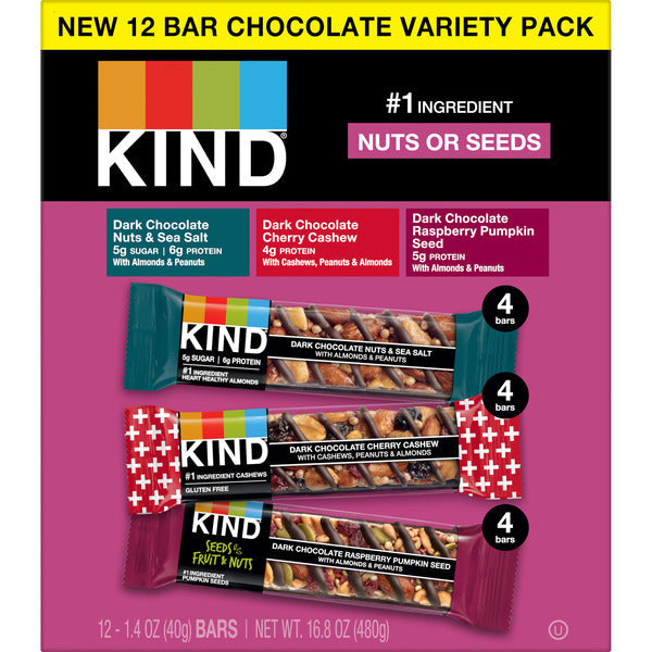 KIND Mixed Flavors, Core Bars, 16.8 OZ