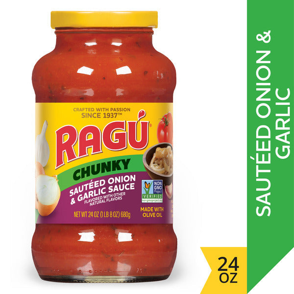 Ragu Chunky Sauteed Onion and Garlic Pasta Sauce with Diced Tomatoes, 24 oz