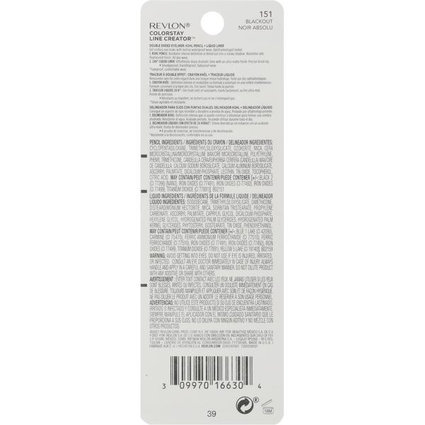 Revlon Eyeliner, Double Ended, Line Creator, Blackout 151