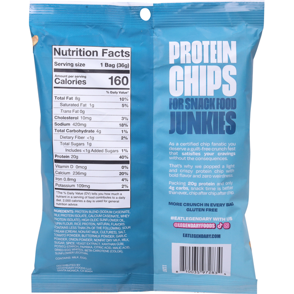 Legendary Foods Popped Ranch Flavored Protein Chips