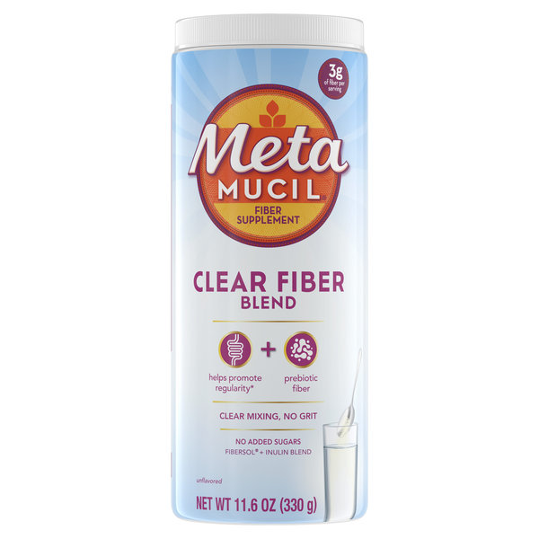 Metamucil Fiber Supplement, Unflavored Clear Mixing Powder