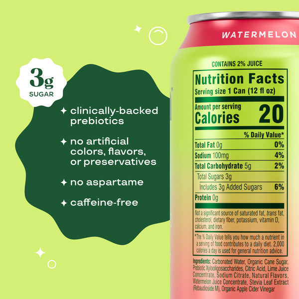 Bloom Pop Watermelon Lime Prebiotic Soda