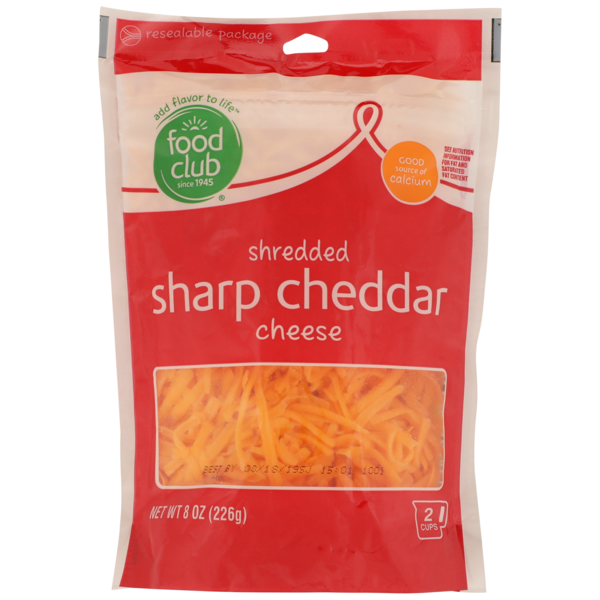 Food Club Sharp Cheddar Shredded Cheese