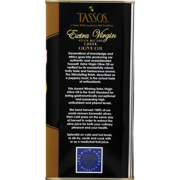 Tassos Olive Oil, Extra Virgin, Estate Bottled, Greek