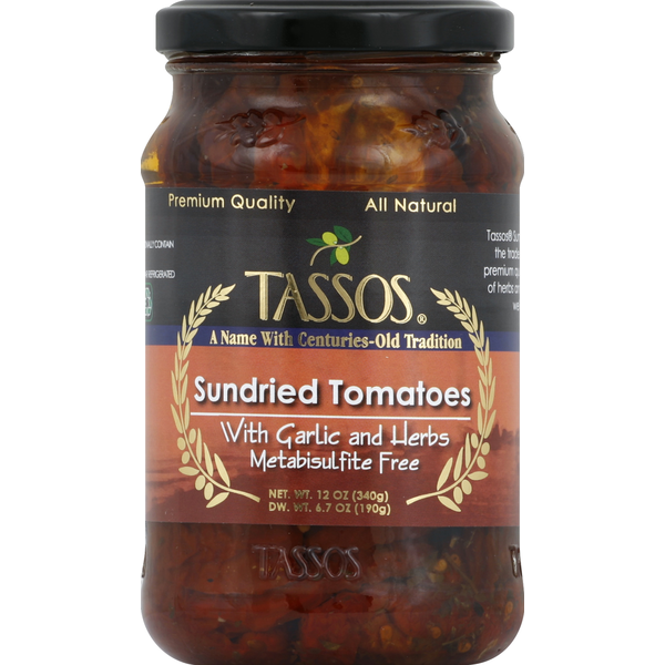 Tassos Tomatoes, Sundried, with Garlic and Herbs