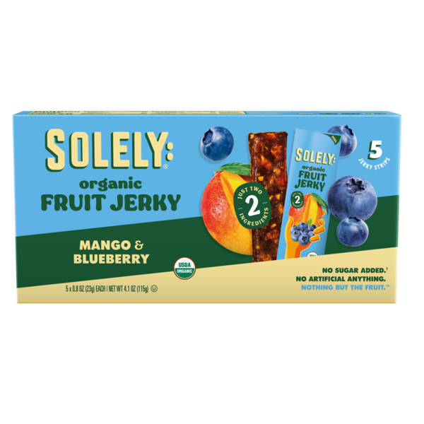 Solely: Fruit Jerky, Organic, Mango & Blueberry, Multipack