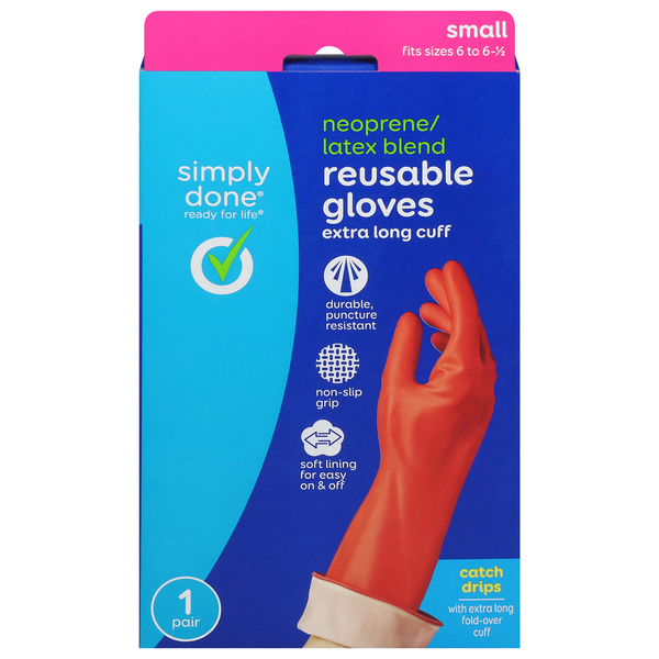 Simply Done Small Neoprene/Latex Blend Household Gloves