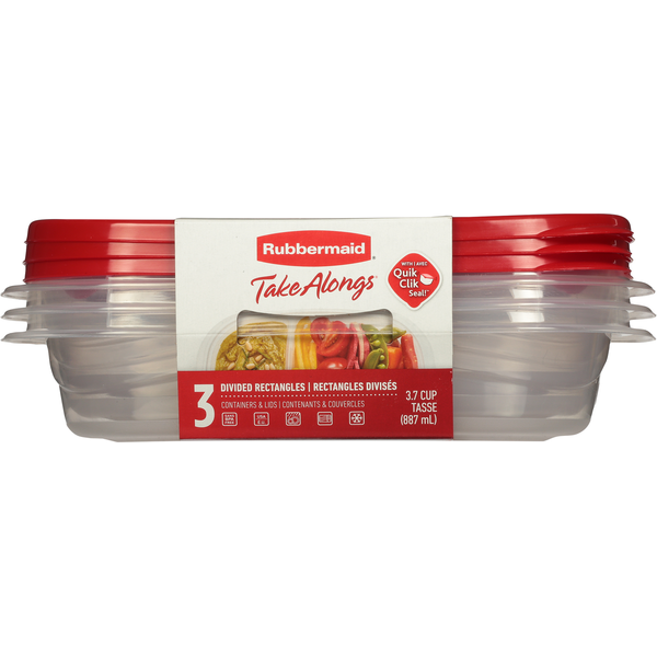 Rubbermaid Containers & Lids, Divided Rectangles