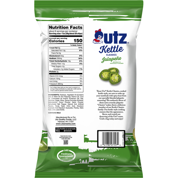Utz Kettle Classics Jalapeno Potato Chips