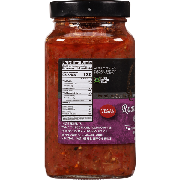 Tassos Pasta Sauce, Roasted Eggplant